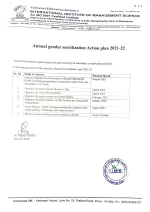 7.1.1 Measures initiated by the Institution for the promotion of gender equity during the year.(B)